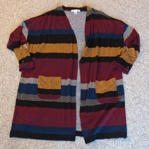 Long New York Laundry Multicolor Striped Cardigan